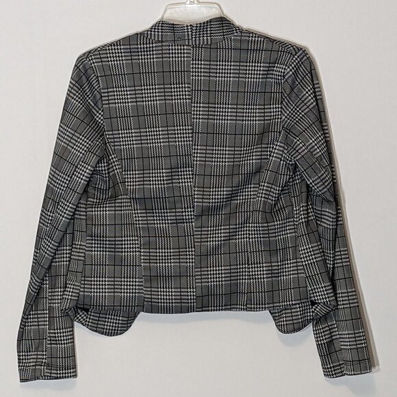 Women's "FAVLUX Fashion" Black Houndstooth Short Open Blazer Jacket; Size S - Picture 2 of 5